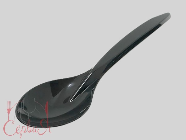 Ложка столова чорна ПРЕМІУМ 18см 100шт А_2