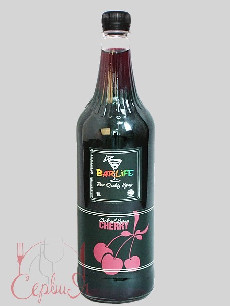 Вишня сироп 1л (ПЛАСТ.БУТ.) Barlife_2