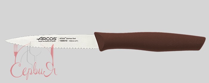Ніж для чищення коричневий зубчастий 10см 188618 Nova Arcos_2