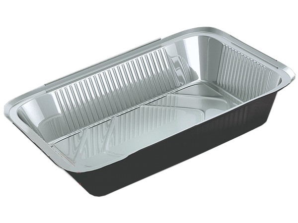 Контейнер з харчової фольги 220х150х41мм чорне дно SP64Lb 100шт_1