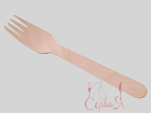 Виделка дерев'яна 16см 100шт KN 20120_2