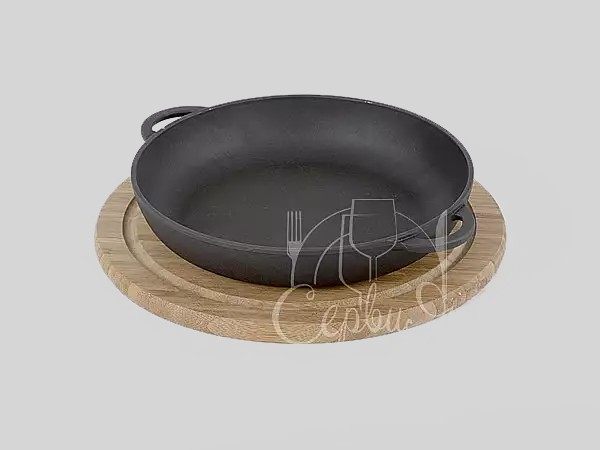Сковорода д.200мм h35мм литі ручки-вушки порціон. "Термо" чавун_2