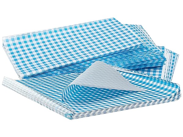 Папір пакувальний крафт біло-блакитна клітинка 300х320мм 500шт 1879_1