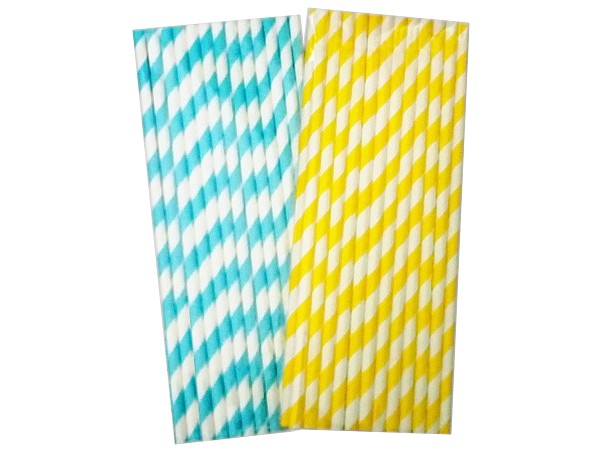 Соломка фреш паперова 19,7смх6мм без згину асорті 25шт Н_1