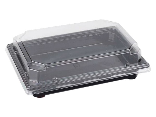 Контейнер РЕТ 189х134х30мм д/суши чорний з прозор.кришкою 10шт 015042/015043_1