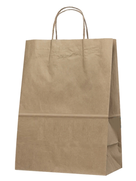 Пакет паперовий дно 350х250х150мм крафт з ручками б/малюнку 50шт 642 ЕП_1