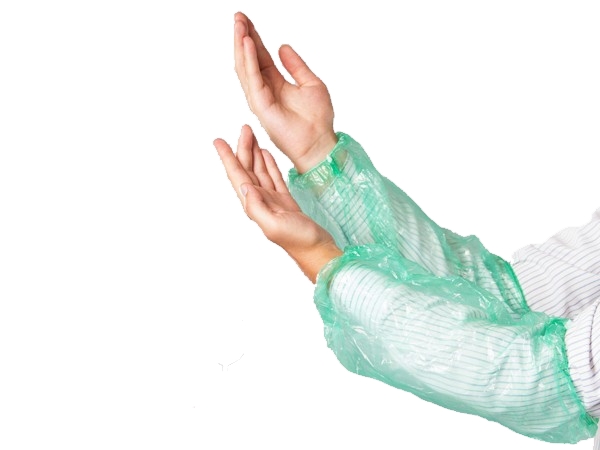 Нарукавники п\/е одноразові 40х20см  зелені 100шт PL_1