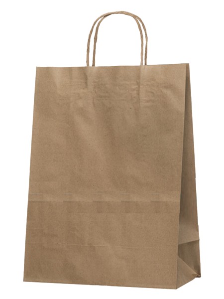 Пакет паперовий дно 260х150х350мм крафт з ручками 100шт 700 ЕП_1