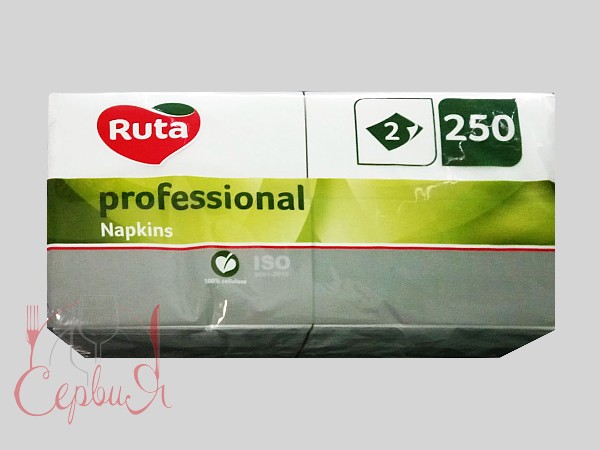 Серветка двошарова біла 1/8 складання 33х33см 250шт Ruta k0831_2