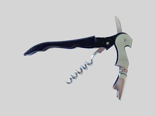 Ніж + штопор офіціанта 2-х ступінчастий чорний Т 210170_2