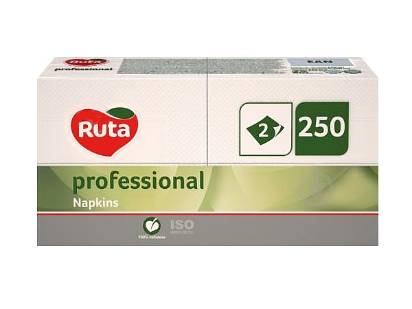 Серветка двошарова біла 1/8 складання 33х33см 250шт Ruta k0831_1