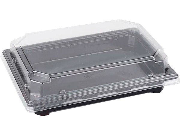 Контейнер РЕТ 242х168х30мм д/суши чорний з прозор.кришкою 10шт 015044/015045_1