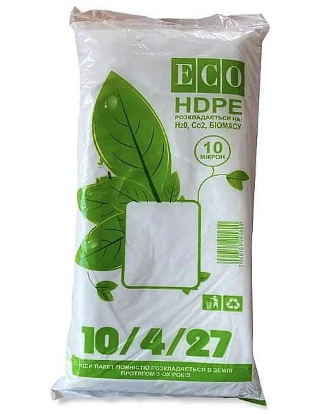 Пакет фасувальний 10х4х27см 10мк HPDE EKO BIO ЛР_1