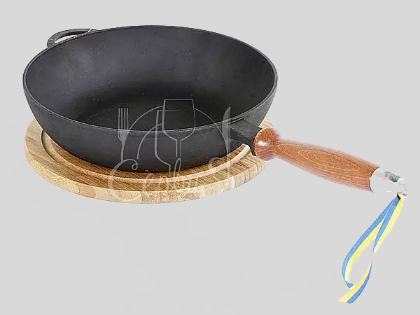 Сковорода-сотейник д.230мм h60мм дер. ручка"Термо"_2
