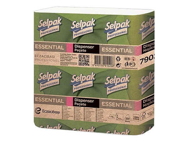 Серветка для діспенсера 24х26,5см біла 250шт Selpak 33760025 NEW_1