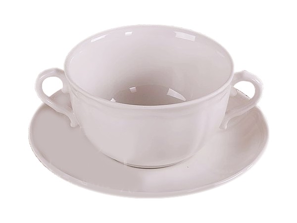 Бульонница 350мл с блюдц. (160мм) Castel-FBC (сл.кость)_1