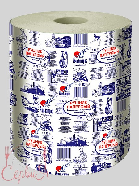 Рушник в рулоні одношаровий 180м 20см сірий Альбатрос_2
