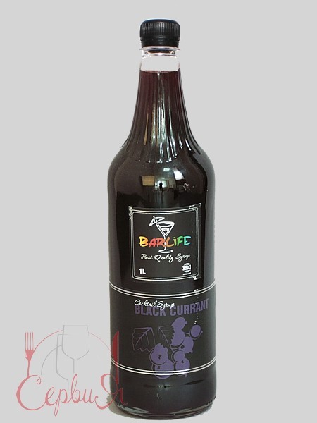 Смородина чорна сироп 1л (ПЛАСТ.БУТ.) Barlife_2