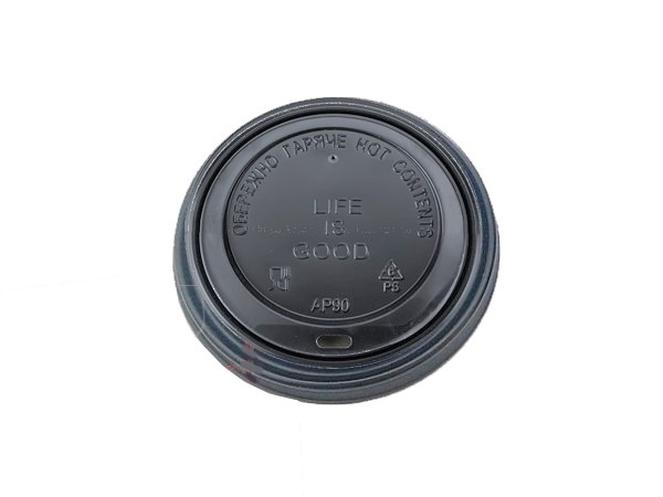 Кришка АР-90 чорна ЛОГО для паперового стакана 430/440мл 50шт АПХ 124138_1