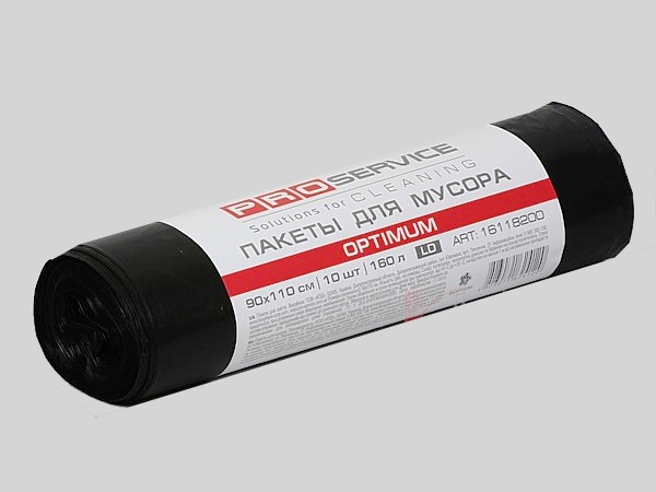 Пакет для сміття 160л 10шт чорний OPTIMUM PRO 161182 LD_2