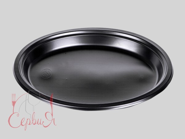 Тарілка 240мм ПРЕМІУМ чорна 50шт А_2