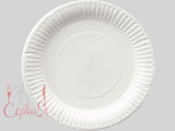 Тарілка картон. 230мм біла 100шт ПП ТН-23_2