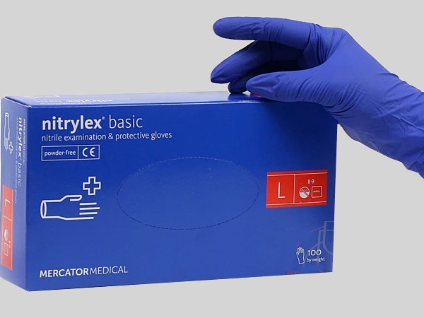 Рукавички нітрілові L сині NITRYLEX BASIC 100шт_2