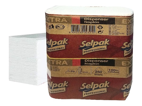 Серветка для діспенсера 24х18см біла 250шт Selpak 33760045_1