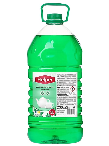 Засіб для миття посуду Зелений лимон 5л Helper 190100282_1