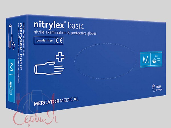Рукавички нітрілові М сині 100шт NITRYLEX BASIC PRO 17203800_2