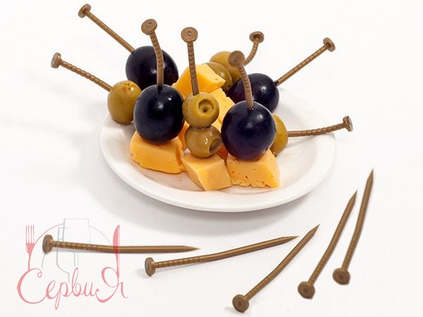 Шпажка для канапе "Цвях" 14,5см сіра С003MS_2