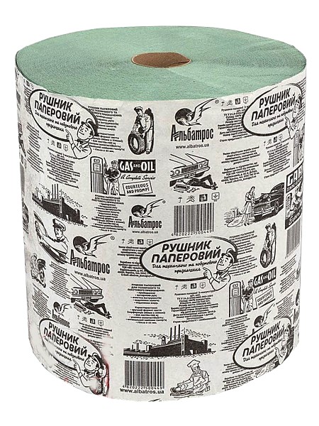 Рушник в рулоні одношаровий 180м 19,5см зелений Альбатрос_1