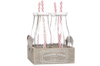 Пляшки для напоїв на підставці 420мл з соломкою C&T 7865953_thumbnail