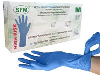 Рукавички нітрілові М сині 100шт SFM 534784/534672_thumbnail