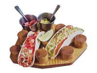 Підставка дерев'яна для тако з виїмкою під 2 соусники д.30см_thumbnail