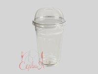 Склянка 400мл з купольною кришкою з отвором 50шт РК_thumbnail