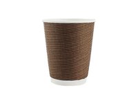 Стакан 270мл паперовий гофра коричневий під кришку АР-80 25шт АПХ_thumbnail