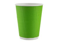 Стакан 420мл паперовий гофра зелений 25шт АПХ 122403_thumbnail