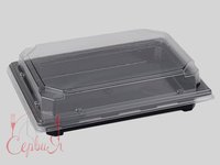 Контейнер РЕТ 189х134х30мм д/суши чорний з прозор.кришкою 10шт 015042/015043_thumbnail