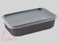 Контейнер РР 275х175х50мм чорний з прозор.кришкою 1600мл 10шт 015120/015126_thumbnail