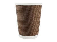 Стакан 430мл паперовий гофра коричневий 25шт АПХ_thumbnail