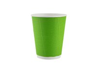 Стакан 270мл паперовий гофра зелений під кришку АР-80 25шт АПХ 122240_thumbnail