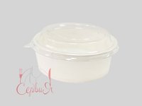 Контейнер папер.д.142, h53мм з прозор.криш. 550мл білий 10шт 011105Т/010590_thumbnail