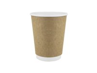 Стакан 340мл паперовий двошаровий Крафт/білий всередині 25шт АПХ 122263_thumbnail
