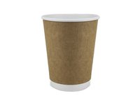 Стакан 400мл паперовий двошаровий Крафт/білий всередині під кришку ST-90 25шт ЕС_thumbnail