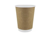 Стакан 500мл паперовий двошаровий Крафт/білий всередині 25шт КС_thumbnail