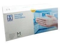 Перчатки вінілові М прозорі припудрені 100шт СТ_thumbnail