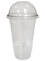 Стакан 500мл з купольною кришкою з отвором 100шт ОР_thumbnail