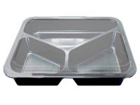 Контейнер РР 3хсекц. 227х178х40мм чорний с прозор. кришкою 10шт Т3 А 25922_thumbnail