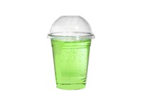 Склянка 300мл з купольною кришкою з отвором 100шт ОР_thumbnail